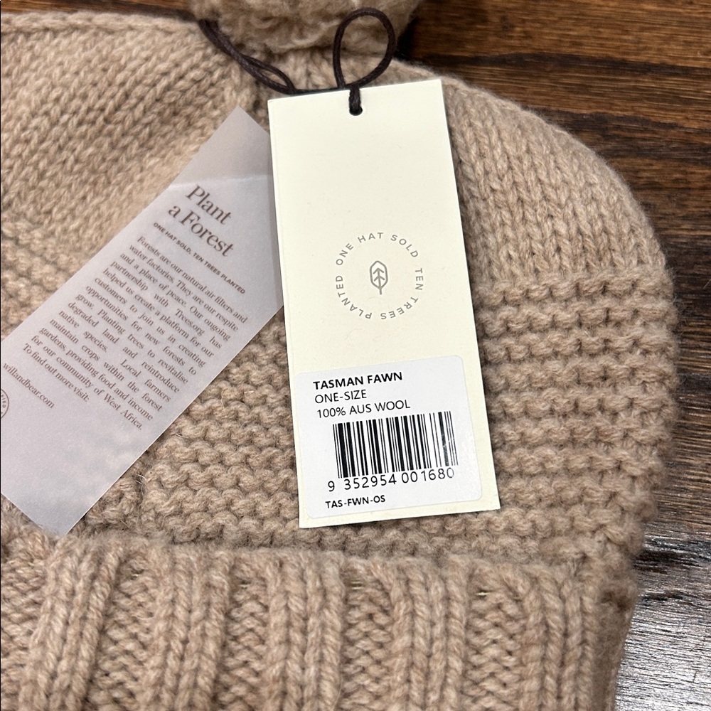 Will‎ + Bear 100% Australian Wool - Tasman “Fawn” Soft Wool Beanie BNWT - Picture 5 of 9